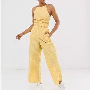 ASOS yellow pinstriped jumpsuit